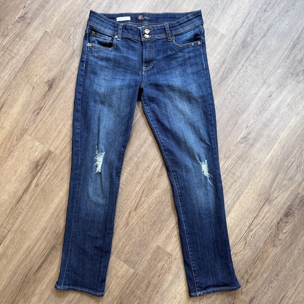 Kut from the Kloth Dark Blue Cameron Straight Leg Jeans - Size 8